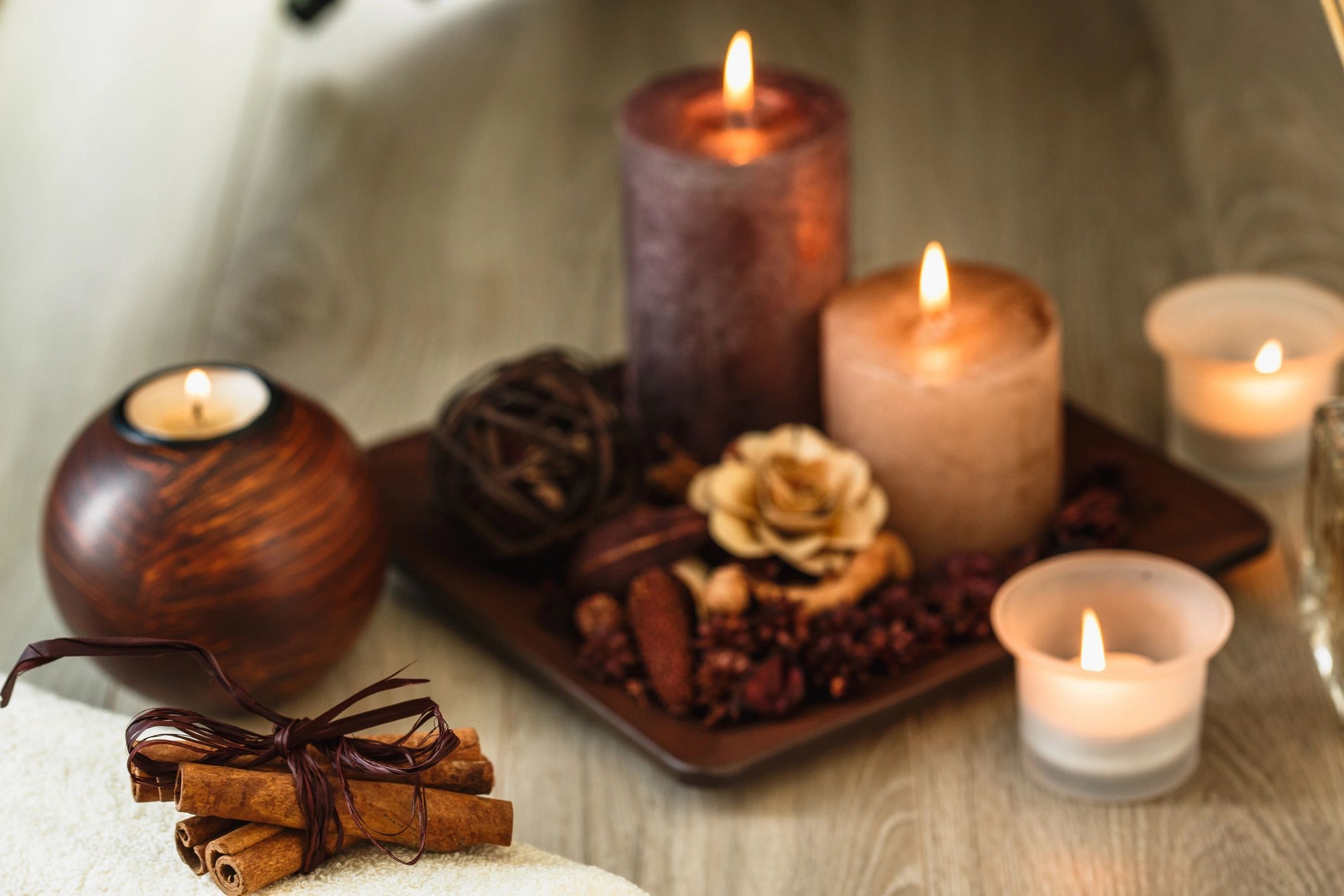 Luxury candle and spa gift arrangement